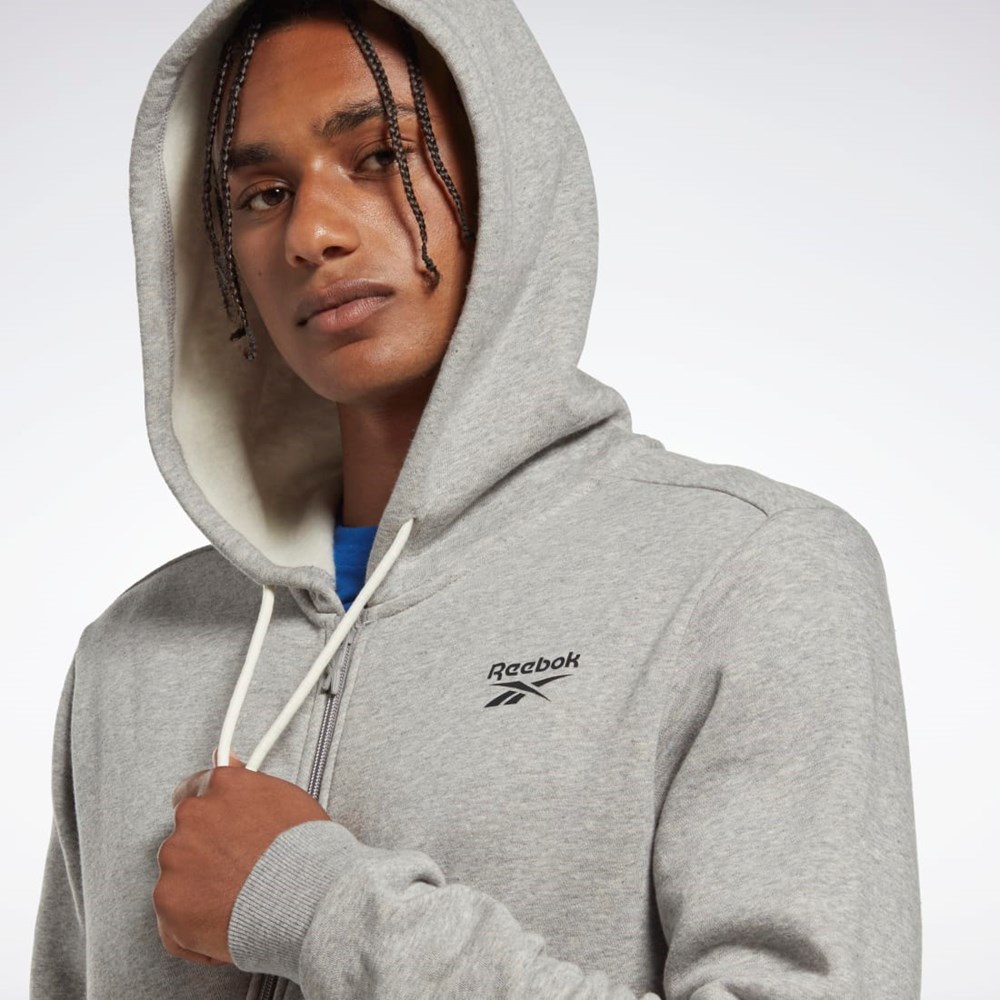 Reebok Reebok Identity Fleece Zip-Up Hoodie Grå | PTQ327196