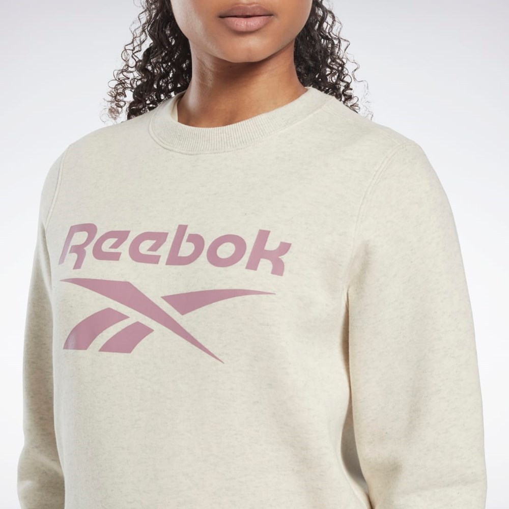 Reebok Reebok Identity Logo Fleece Crew Sweatshirt Hvide | BRY016984