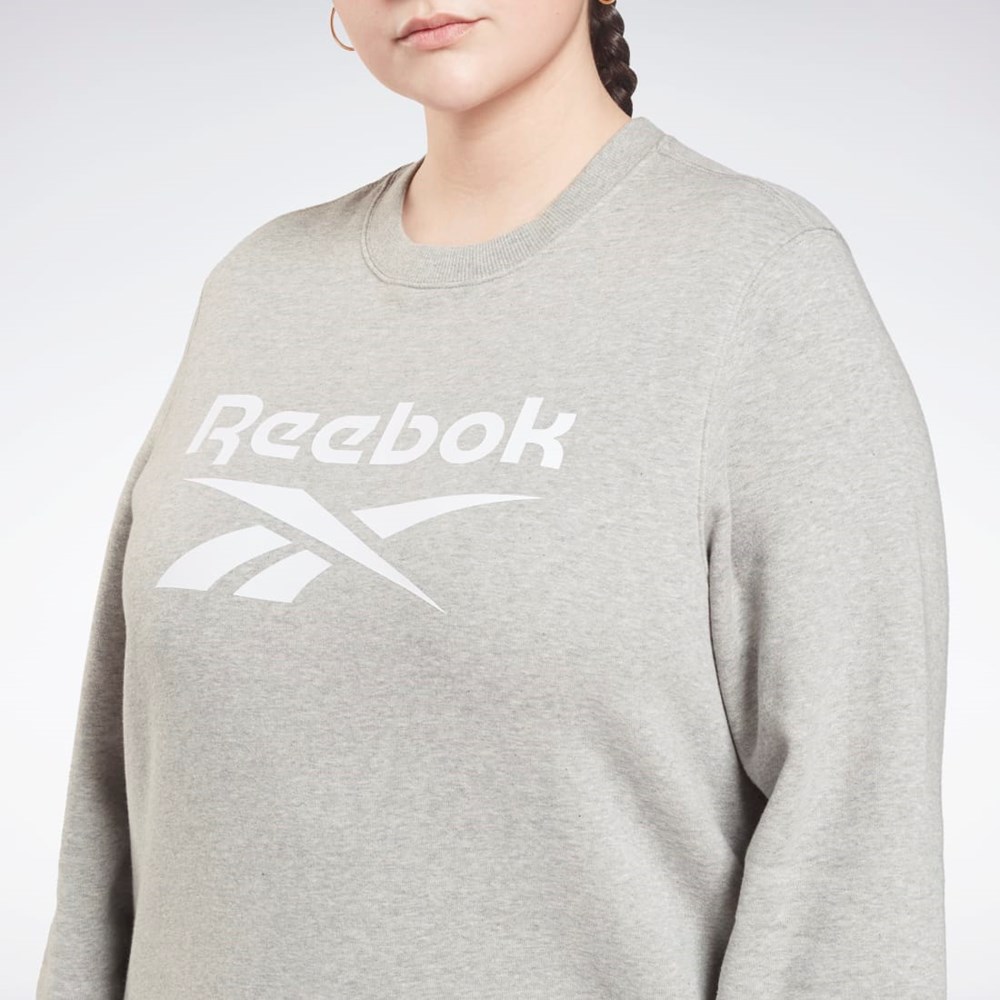 Reebok Reebok Identity Logo Fleece Crew Sweatshirt (Plus Size) Grå | GPK812057