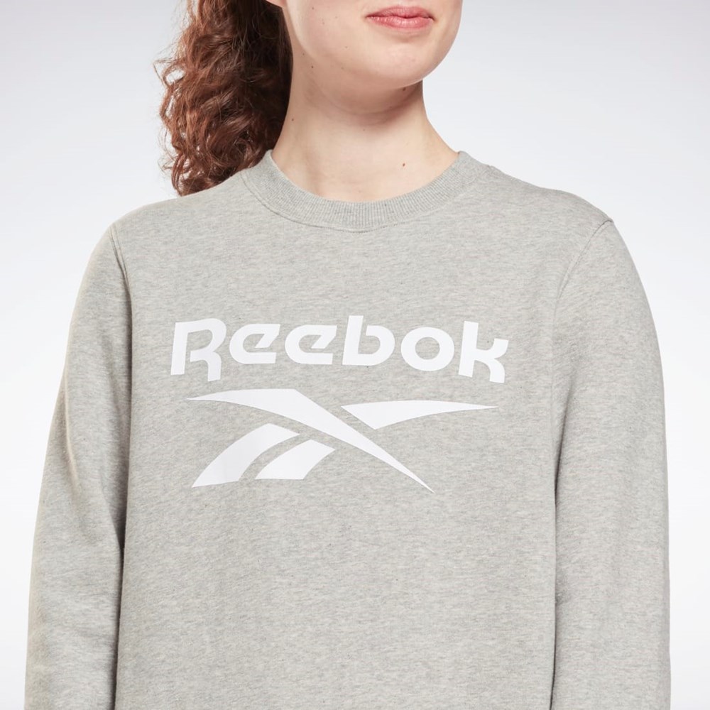 Reebok Reebok Identity Logo Fleece Crew Sweatshirt Grå | NZI089547