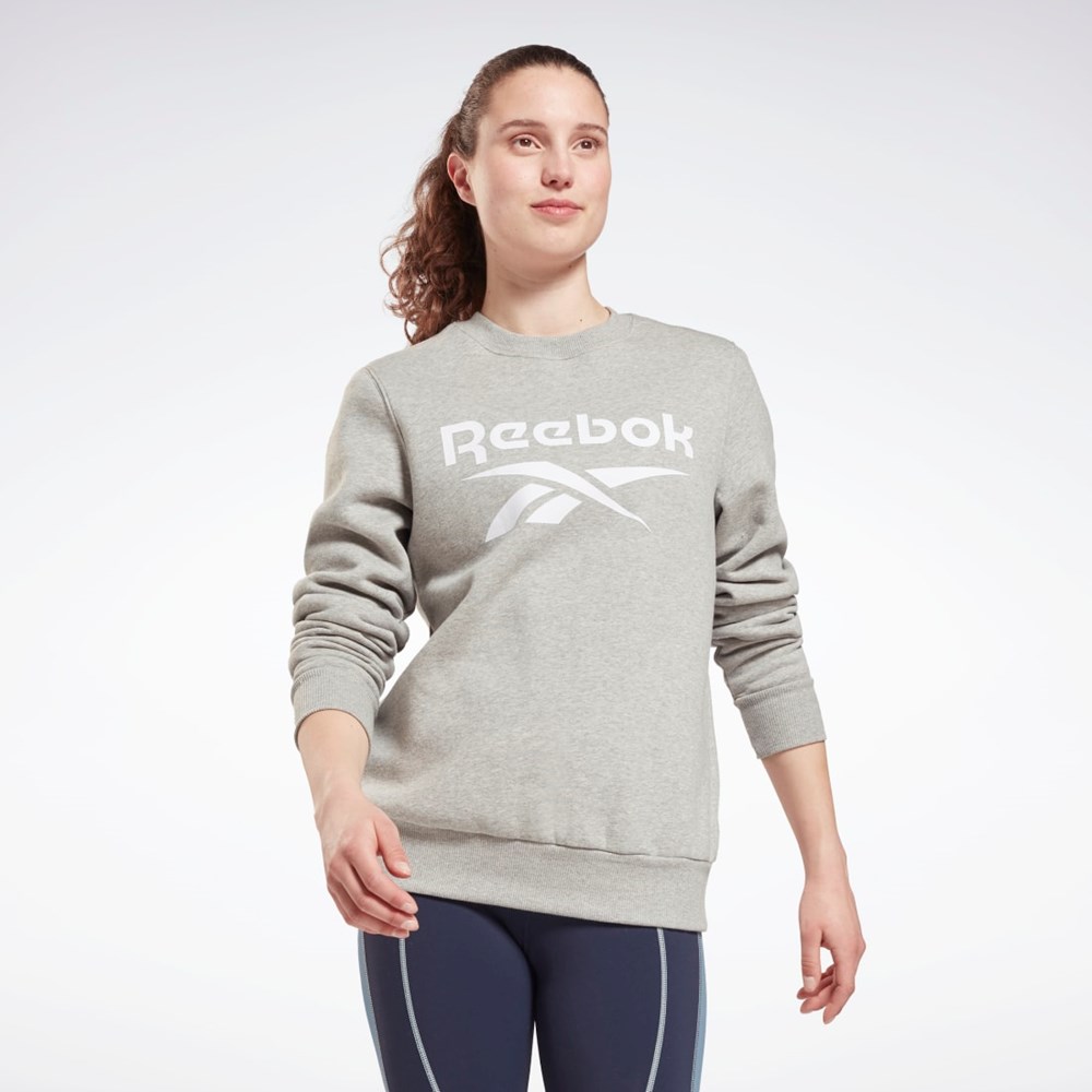 Reebok Reebok Identity Logo Fleece Crew Sweatshirt Grå | NZI089547