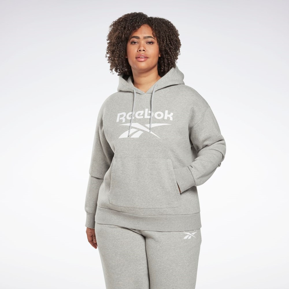 Reebok Reebok Identity Logo Fleece Pullover Hoodie (Plus Size) Grå | BTR403825