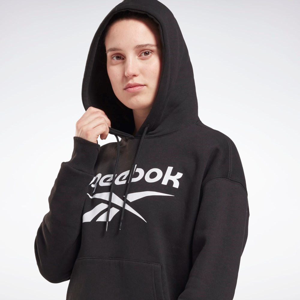 Reebok Reebok Identity Logo Fleece Pullover Hoodie Sort | VJK175930