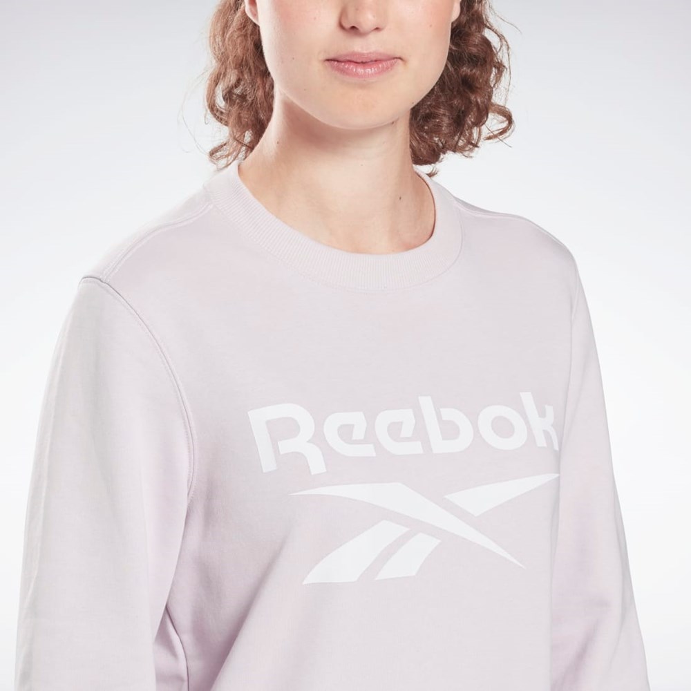 Reebok Reebok Identity Logo French Terry Crew Sweatshirt Quartz Glow | CEN476853