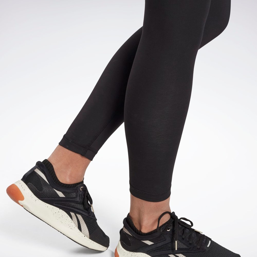 Reebok Reebok Identity Logo Leggings Sort | JNL729850