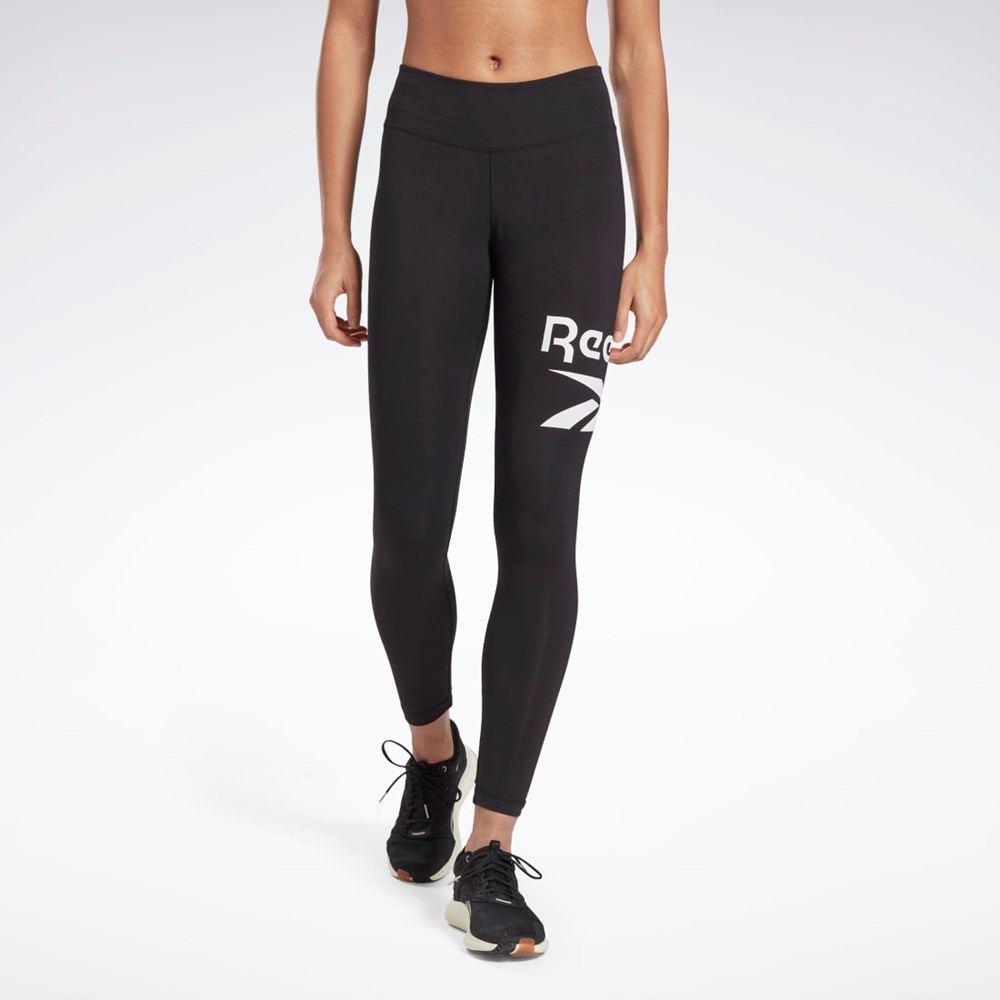 Reebok Reebok Identity Logo Leggings Sort | JNL729850