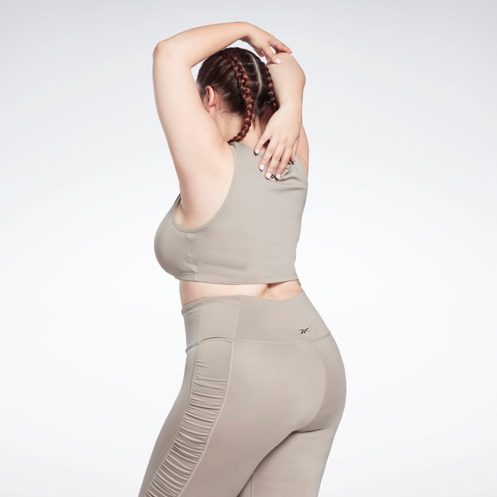 Reebok Studio Ruched Cropped Tank Top (Plus Size) Grå | INB542197