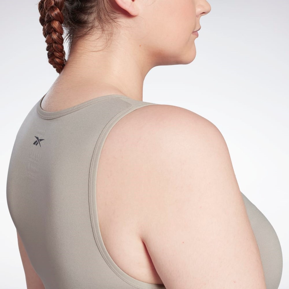 Reebok Studio Ruched Cropped Tank Top (Plus Size) Grå | INB542197