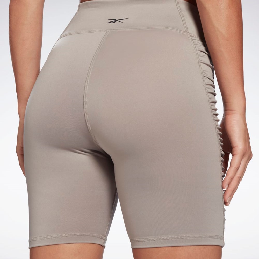 Reebok Studio Ruched High Rise Legging Shorts Grå | JRZ360574