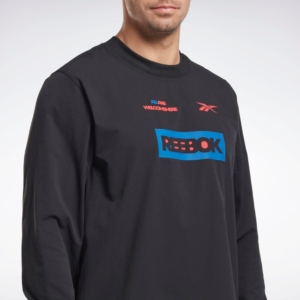 Reebok THERMOWARM+GRAPHENE Long Sleeve Mellemlag T-Shirt Sort | ZQR419506