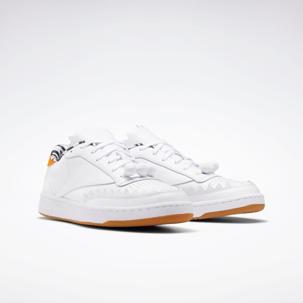 Reebok THE FLINTSTONES Club C Shoes Hvide Sort Orange | IUB125704