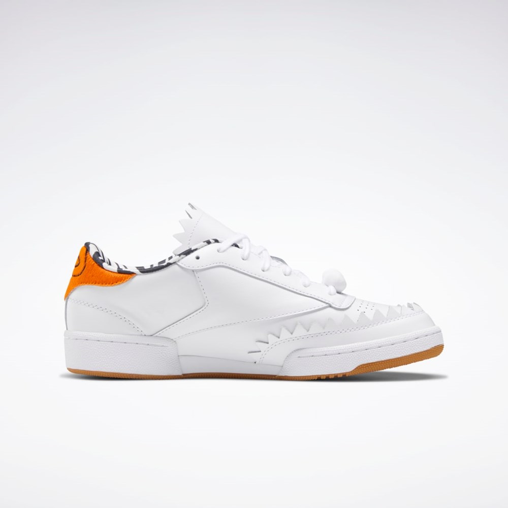 Reebok THE FLINTSTONES Club C Shoes Hvide Sort Orange | VPU159702