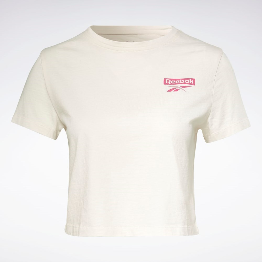 Reebok Trænings Essentials Grafisk T-Shirt Hvide | YIC842609