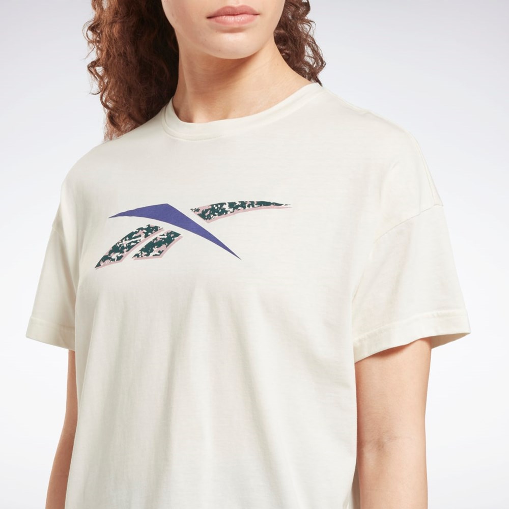 Reebok Trænings Essentials Modern Safari Grafisk Tee Hvide | UMQ051732