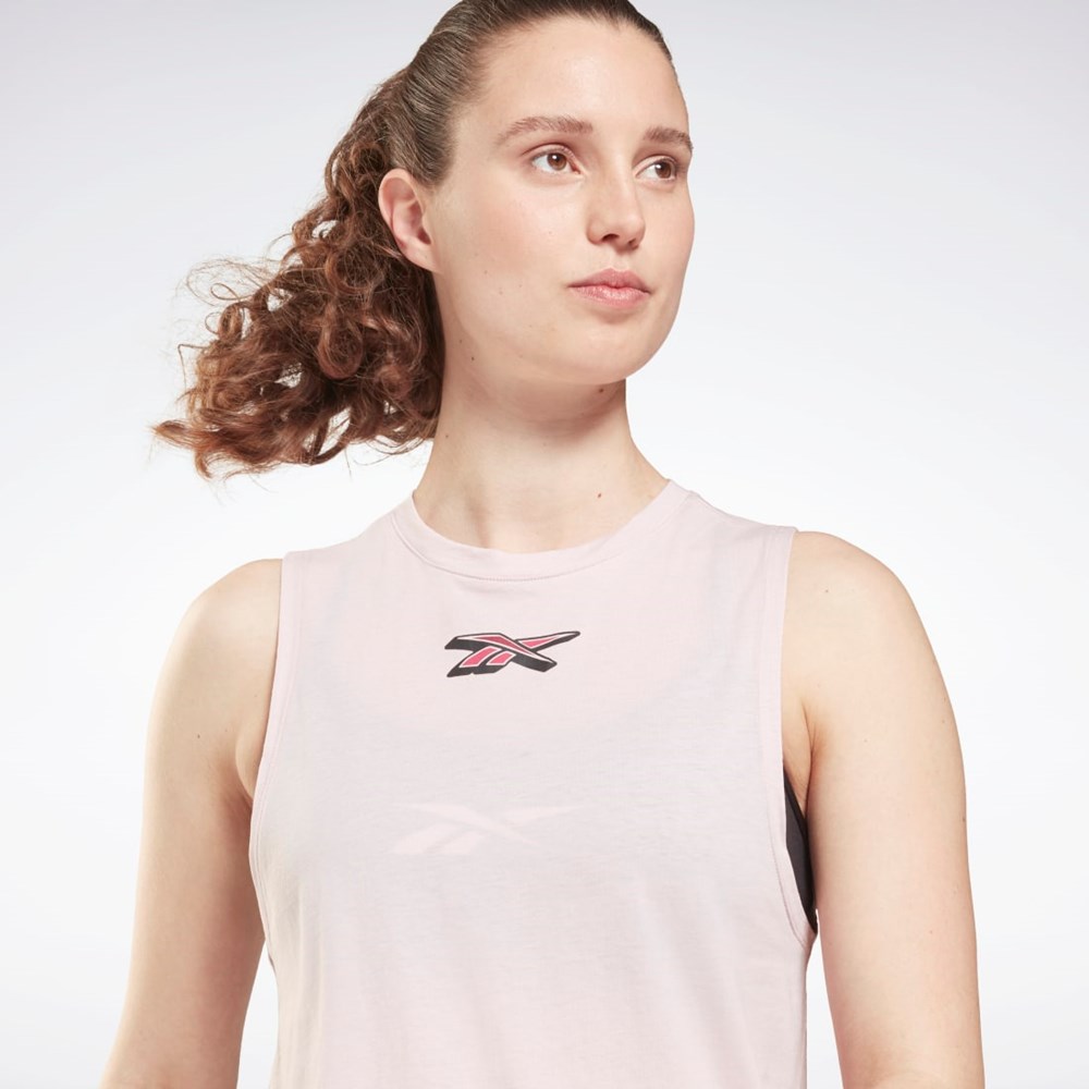 Reebok Trænings Essentials Muscle Grafisk Tank Top Frost Berry | XGD610875