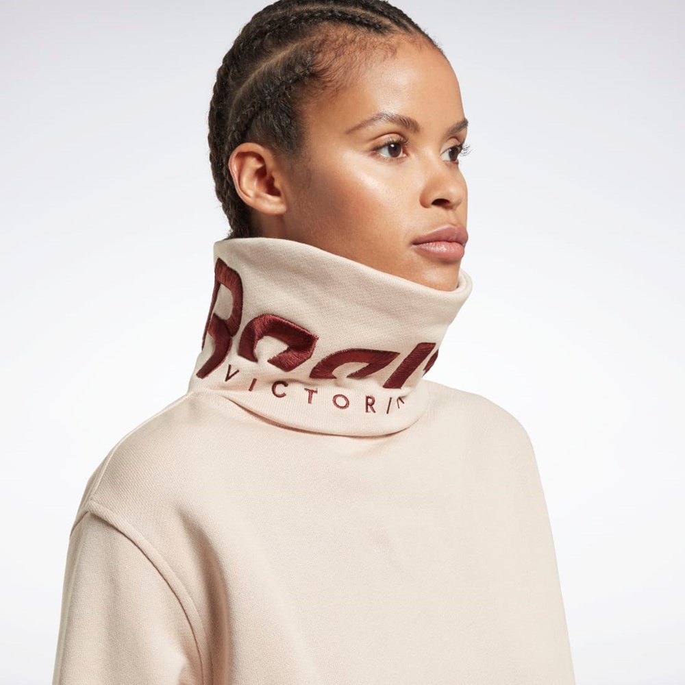 Reebok Victoria Beckham Cowl Neck Jumper Soft Ecru | WLI073624