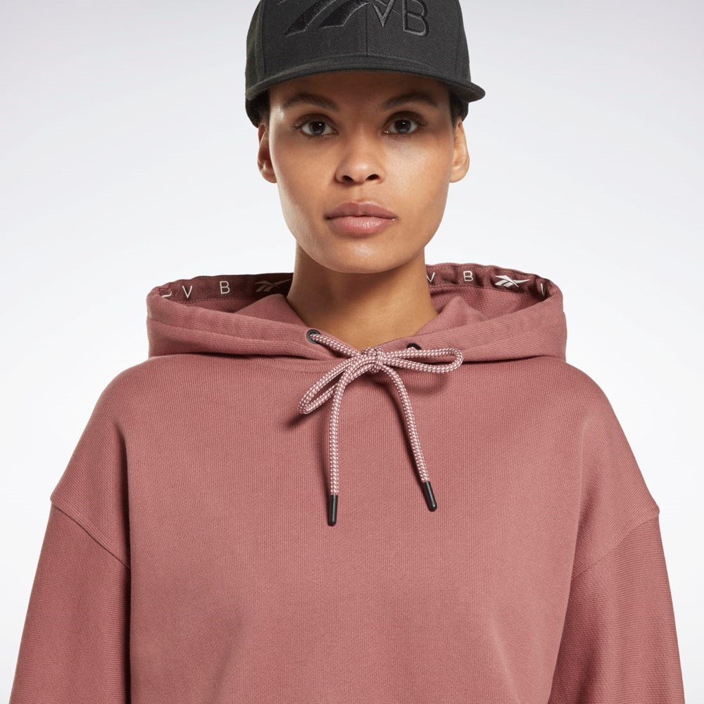 Reebok Victoria Beckham Crop Logo Hoodie Parched Earth | FMC097384