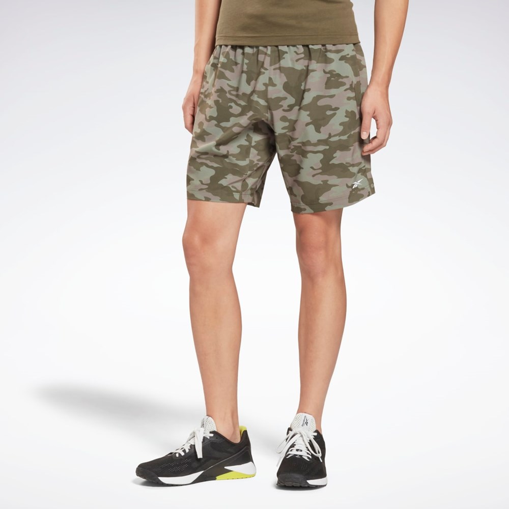 Reebok Workout Ready Camo Grafisk Shorts Grøn | XIT495013