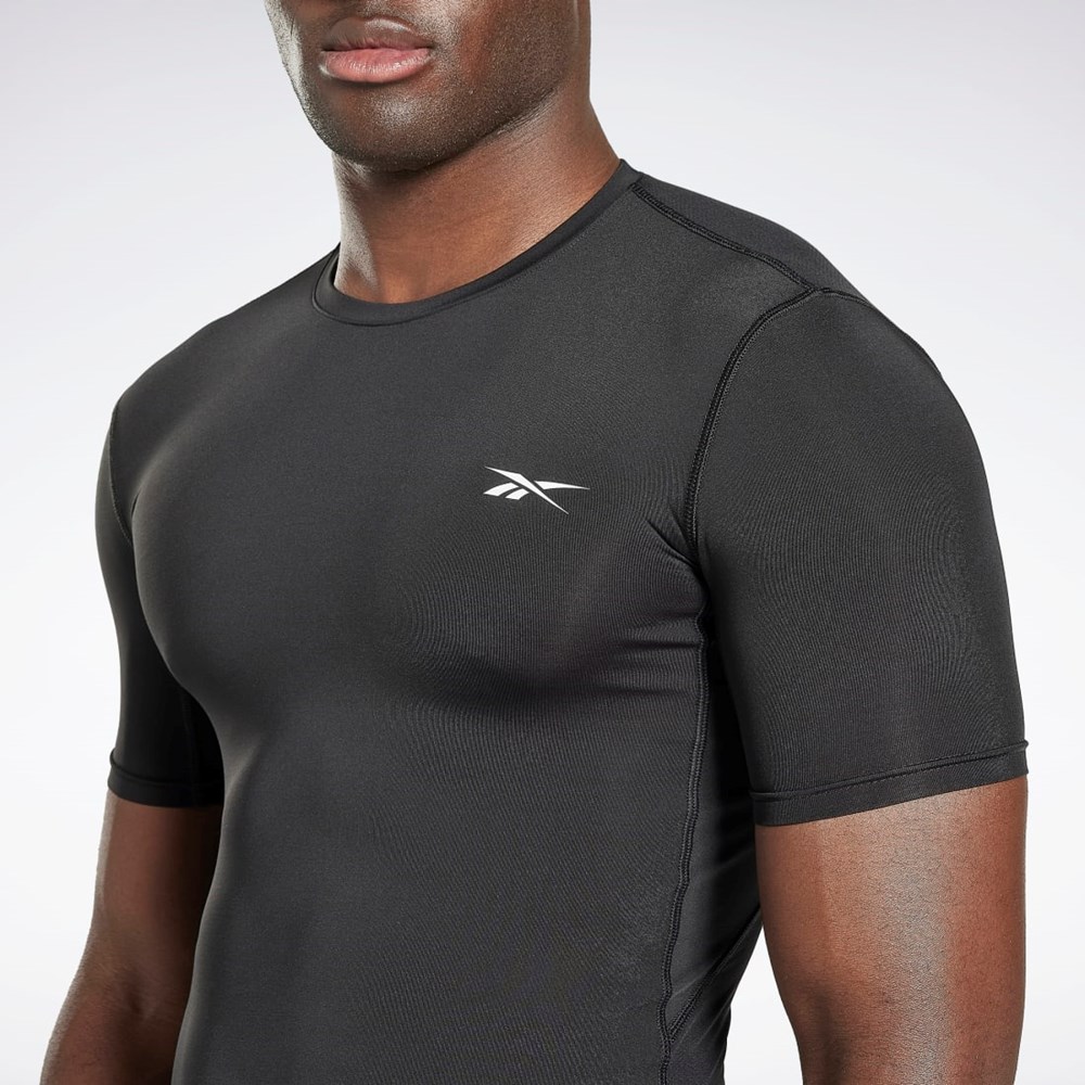 Reebok Workout Ready Compression T-Shirt Sort | NMF026417