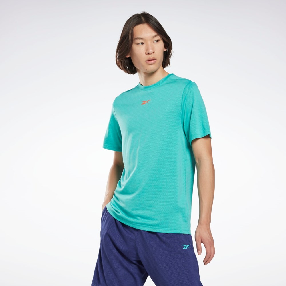 Reebok Workout Ready Mélange T-Shirt Semi Classic Teal | TFD027694