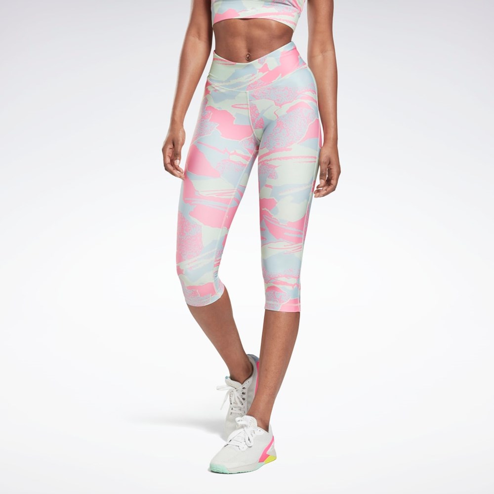 Reebok Workout Ready Printed Capri Lyse | UZG237140