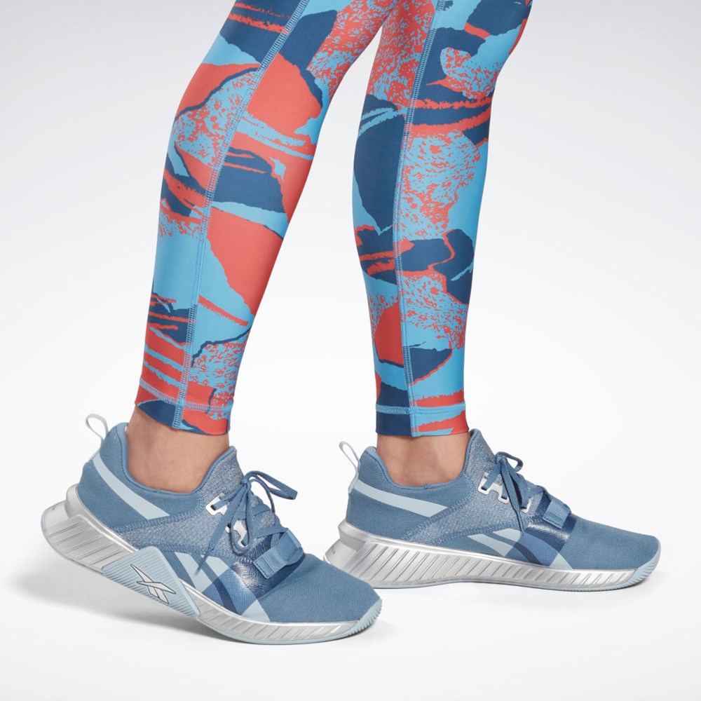 Reebok Workout Ready Printed Leggings Blå | QWF487261