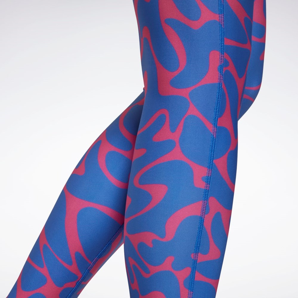 Reebok Workout Ready Printed Leggings Lyserød | OEH260479