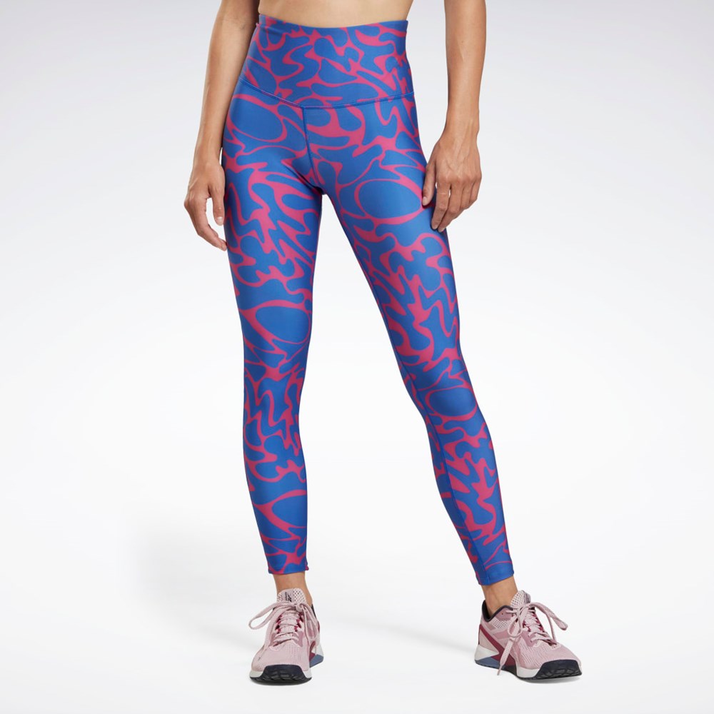 Reebok Workout Ready Printed Leggings Lyserød | OEH260479