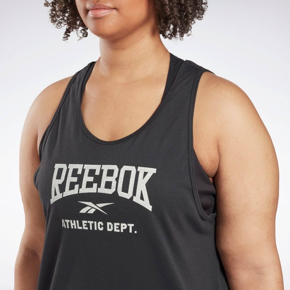 Reebok Workout Ready Supremium Grafisk Tank Top (Plus Size) Sort | WBF678193