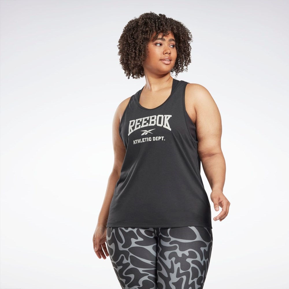 Reebok Workout Ready Supremium Grafisk Tank Top (Plus Size) Sort | WBF678193