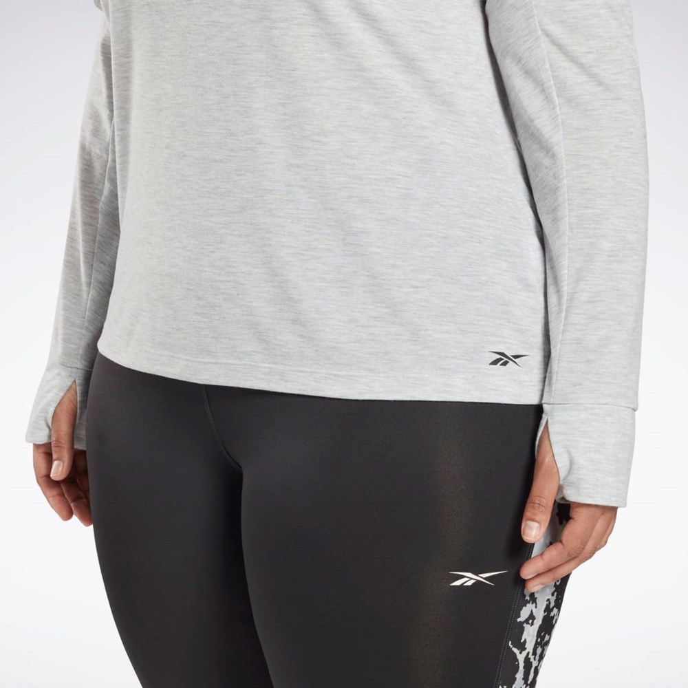 Reebok Workout Ready Supremium Long Sleeve T-Shirt (Plus Size) Lysegrå | NGQ192675