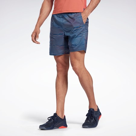 Reebok Allover Print Speed 2.0 Shorts Blå | PKM689204