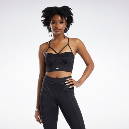 Reebok Cardi B Bralette Sort Hvide | HEJ930674