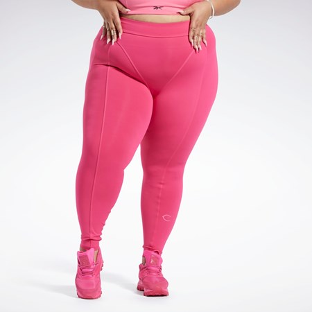 Reebok Cardi B High-Rise Tights (Plus Size) Lyserød | EBN043859