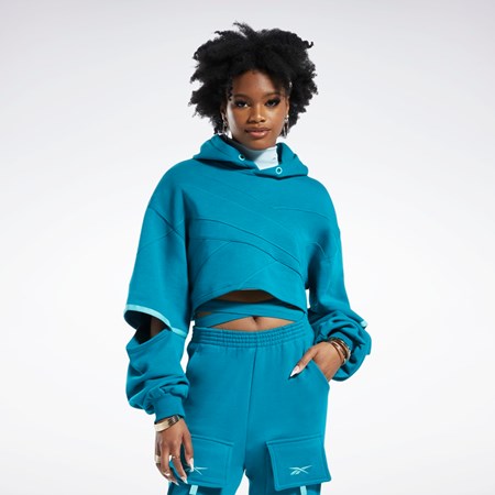 Reebok Cardi B Knit Hoodie Seaport Teal / Seaport Teal | AZI127560