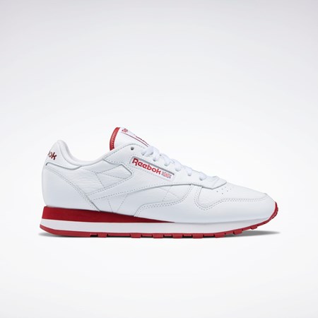 Reebok Classic Leather Shoes Hvide Rød Hvide | FQK720385