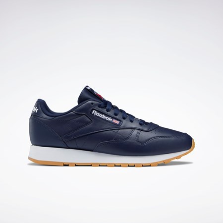 Reebok Classic Leather Shoes Mørkeblå Hvide | SQK365089