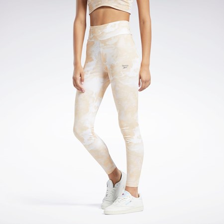 Reebok Classics Cloud Splatter-Print Leggings Stucco | AQH594026