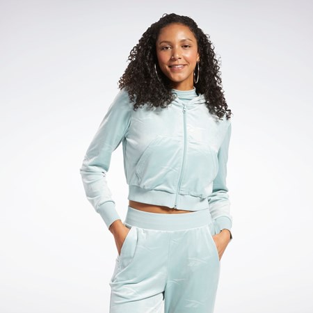 Reebok Classics Energy Q4 Velour Zip-Up Sweatshirt Grå | TWP569317