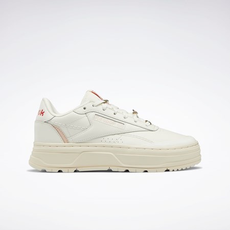 Reebok Club C Double GEO Shoes Chalk / Alabaster / Soft Ecru | MIW698521