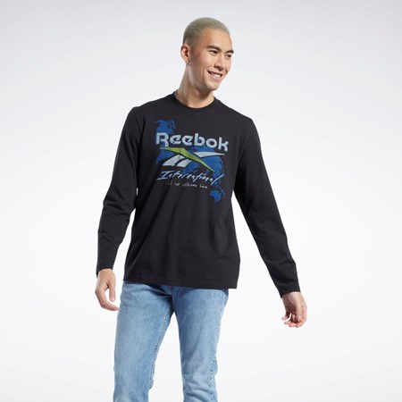 Reebok Grafisk Series Pre-Season Long Sleeve T-Shirt Sort | VCB956201