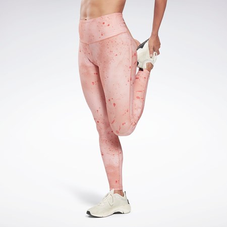 Reebok Les Mills® Lux Bold High-Waisted Printed Tights Koral | QCK652037