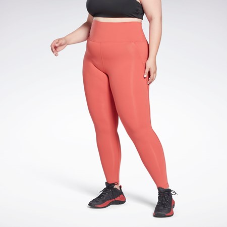 Reebok Lux High-Waisted Tights (Plus Size) Rhodonite | BLM240159