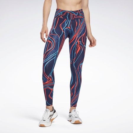 Reebok Lux Perform Mid-Rise Nature Grown Tights Mørkeblå | DCK217384