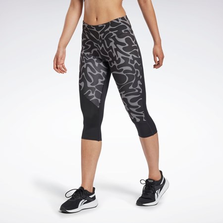 Reebok Løbe Printed Capri Tights Sort | AJW953806