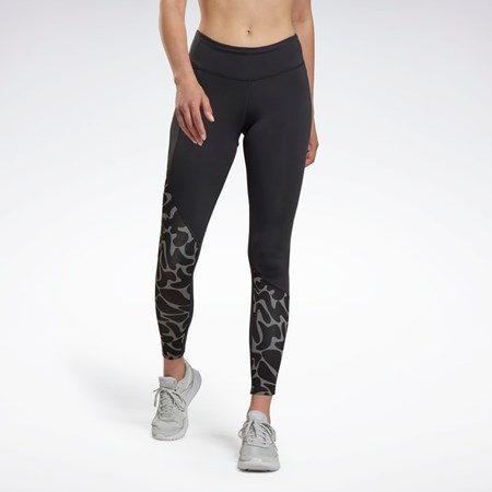 Reebok Løbe Printed Leggings Sort | OHD361085