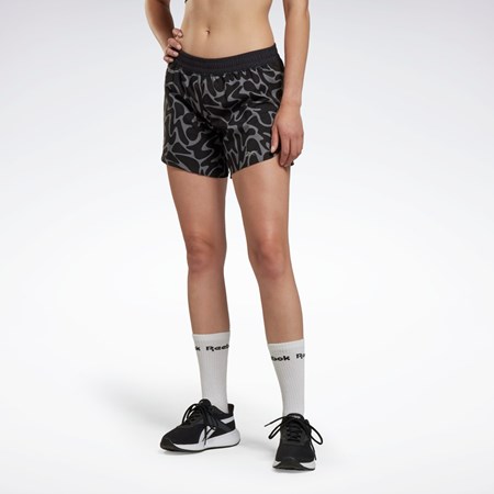 Reebok Løbe Printed Shorts Sort | NKW584261