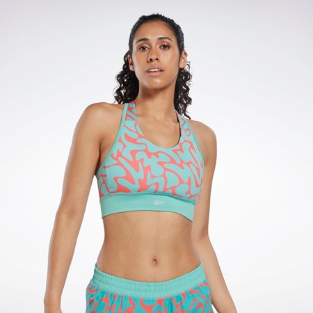 Reebok Løbe Printed Sports Bra Semi Classic Teal | TVP580397