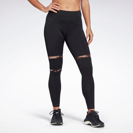 Reebok MYT Detail Leggings Sort | KEI865973