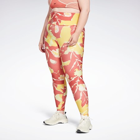 Reebok MYT Printed Leggings (Plus Size) Rhodonite | MBH372854